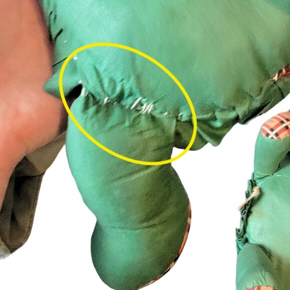 Vintage 80s Handmade Turtle Stuffed Animal Set Plaid Hat Home Decor Child Room - Picture 6 of 14